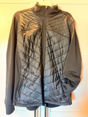 Old Navy Black Quilted Active Zippered Jacket